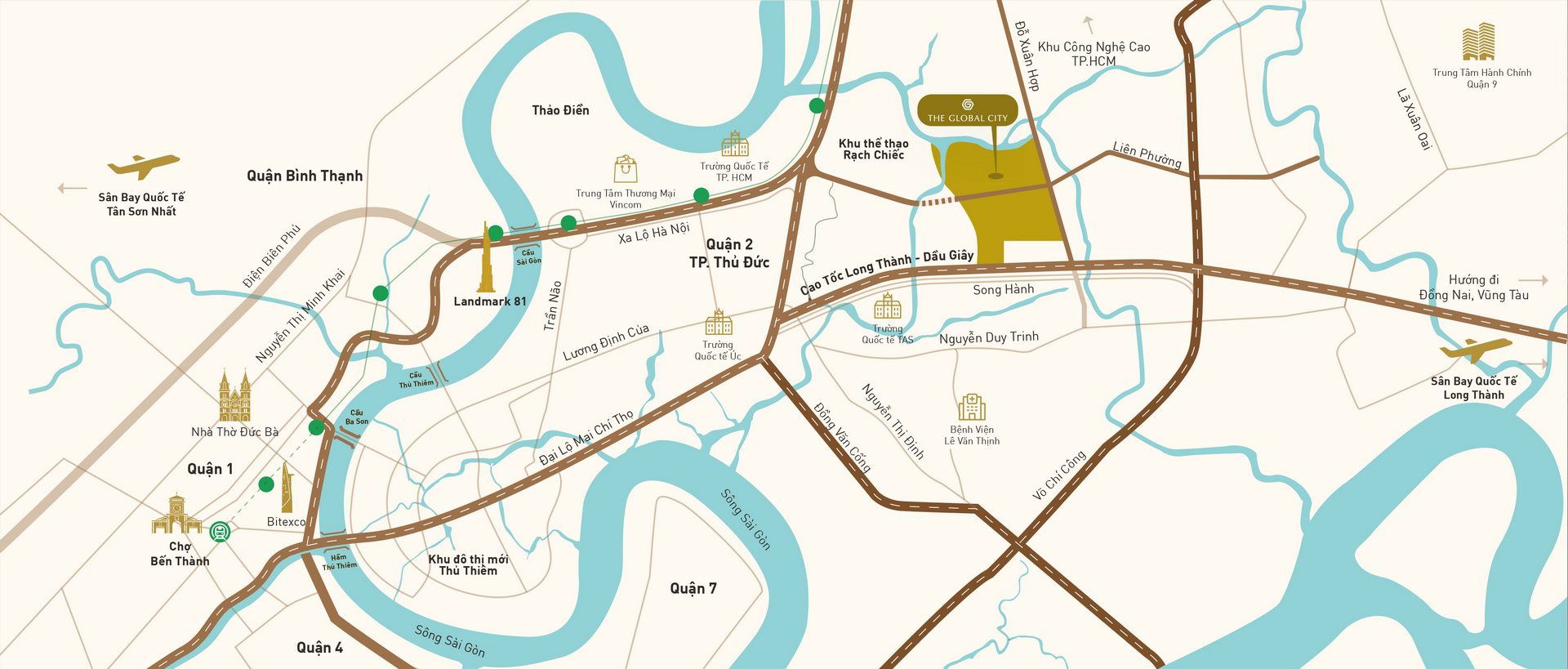 Vị trí 2 Vị trí The Global City – kết nối thuận tiện, trung tâm phát triển chiến lược