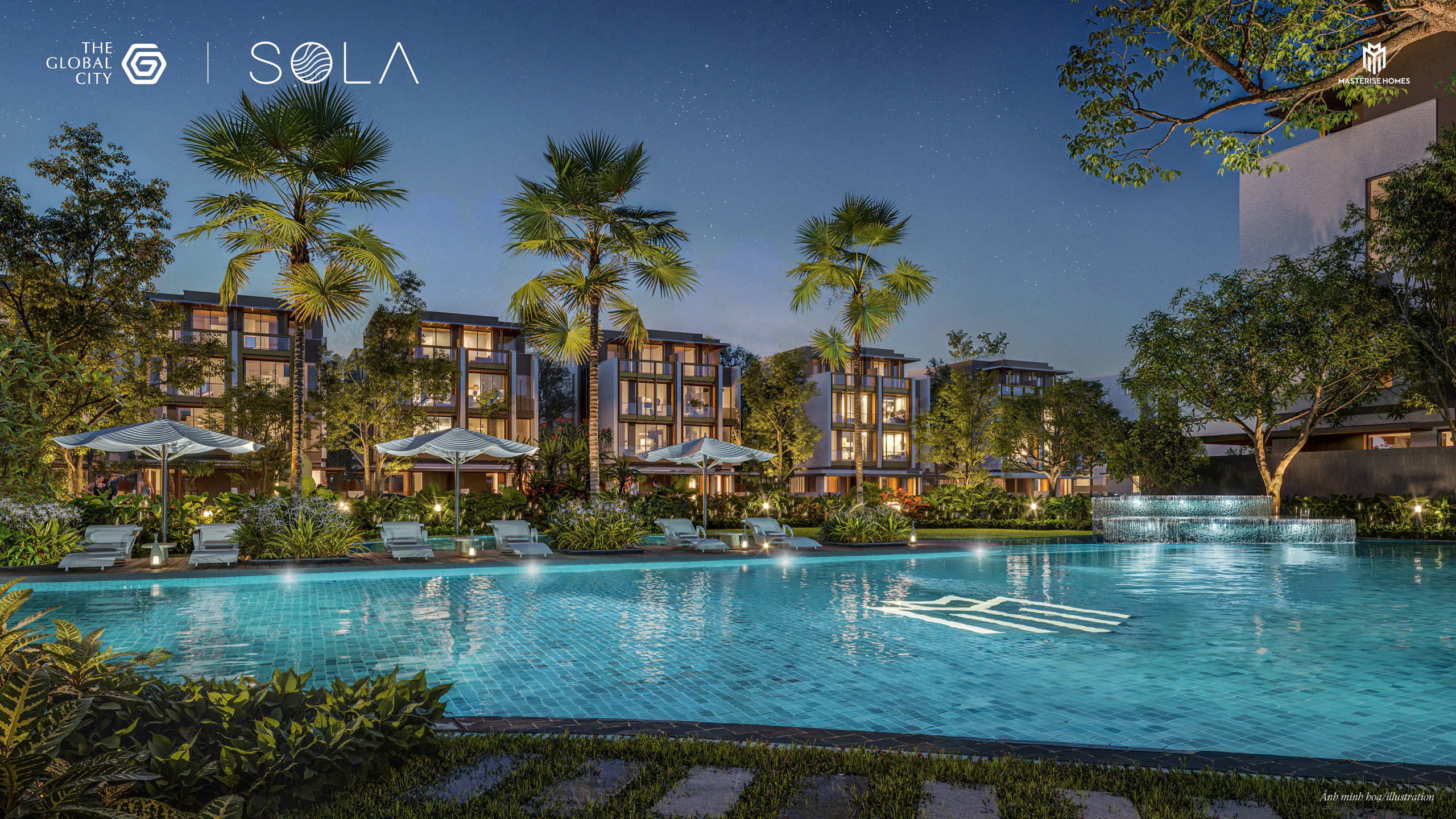 Tiện ích hồ bơi resort khu biệt thự sola villa