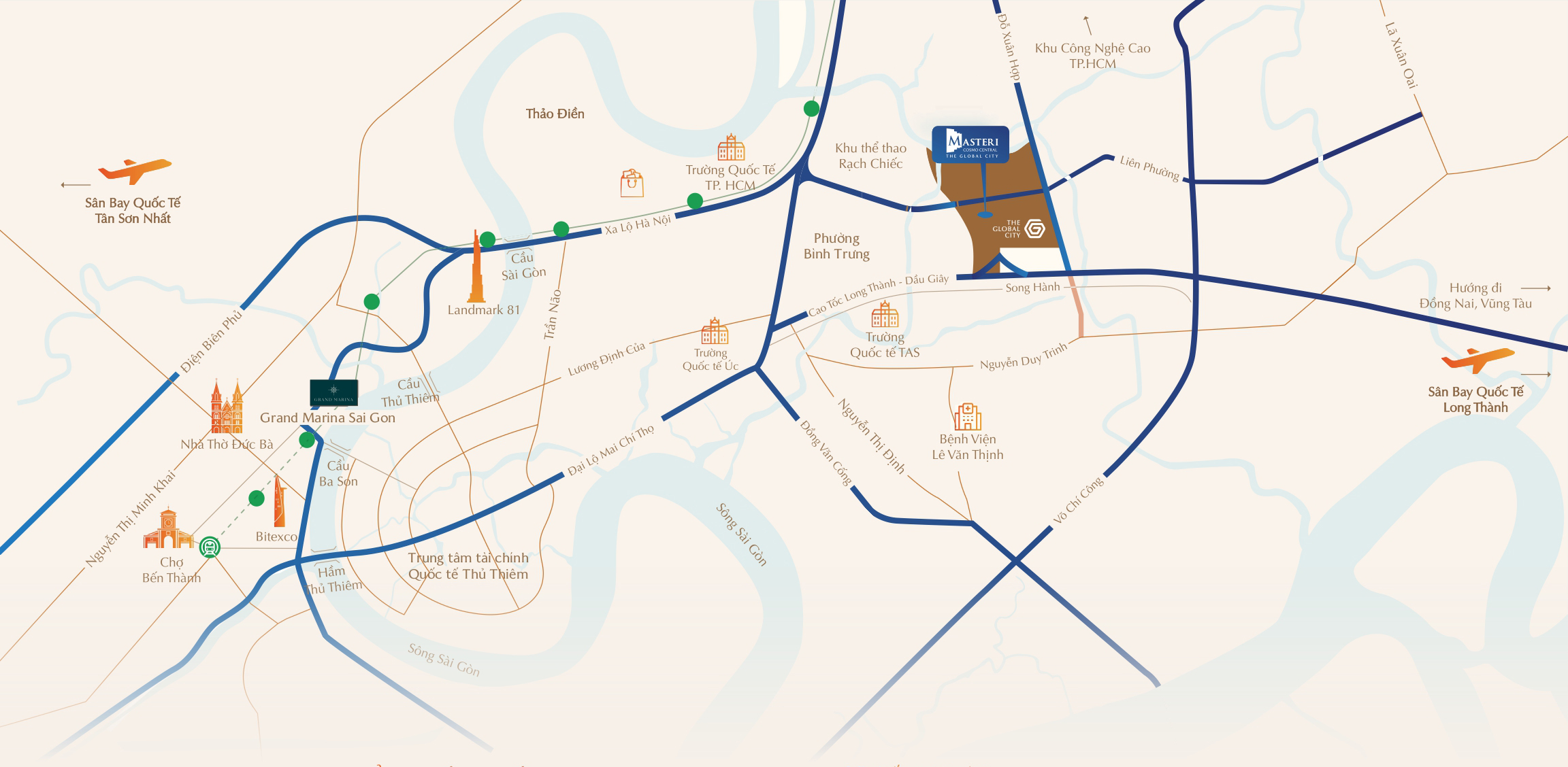 vị trí masteri cosmo central ct4 global city